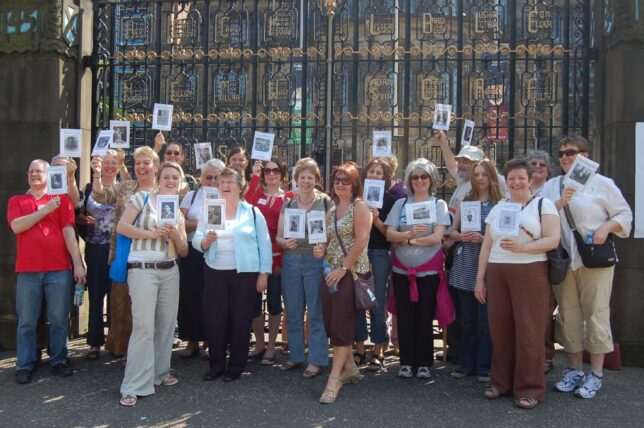 West End Women's Heritage Walk outside the University of Glasgow