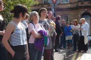 A group on the Hidden Gems of Garnethill walk