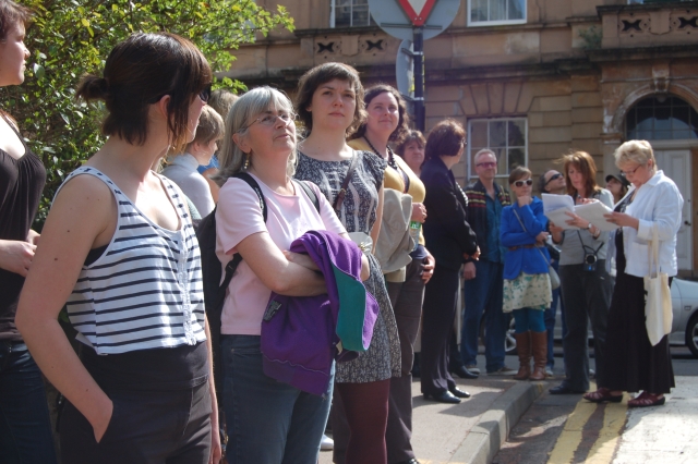 A group on the Hidden Gems of Garnethill walk