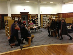 GWL Staff and Volunteers celebrate in the new lending library space at 23 Landressy Street