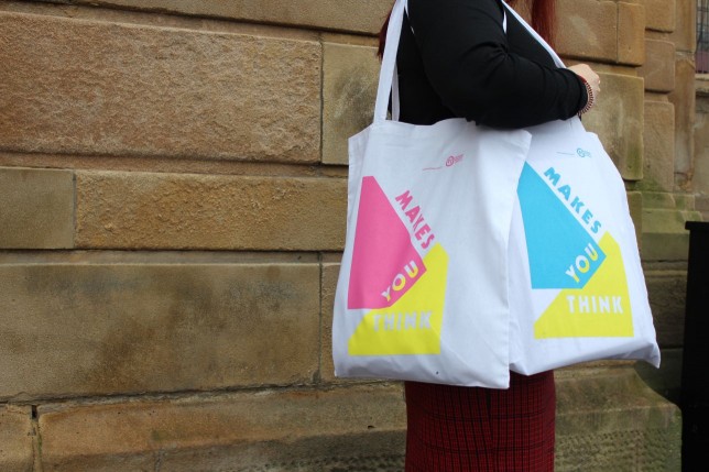 GWL Makes You Think tote bags