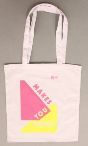 pink and yellow tote bag