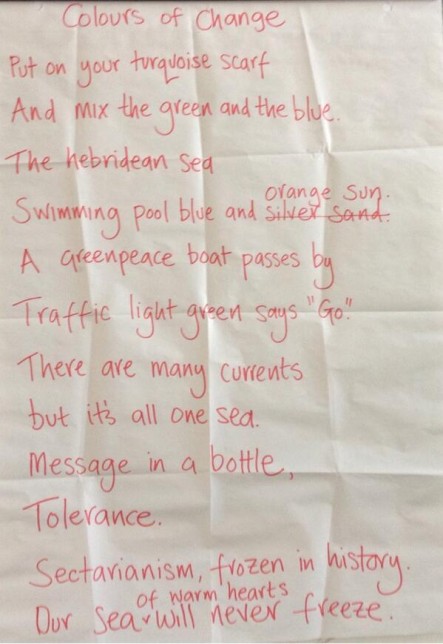 Colours of Change - a group-written poem from a Mixing the Colours workshop in Brora