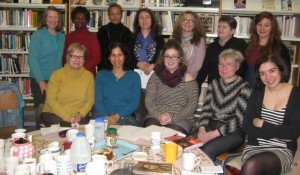 Some of the women from the Commonwealth Women's Writing group. With our round table!