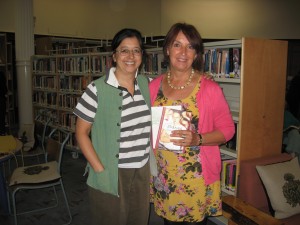 Me with Anita, a publisher from Zubaan books in India, who's interested in starting up a Women's Library there.