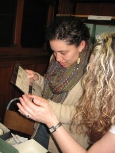 Toni reads some of our original Suffragette postcards.