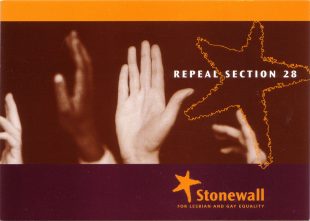 Stonewall Repeal Section 28 campaign postcard
