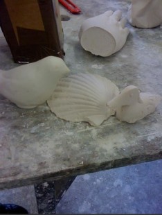 Some of the casts made at the Glasgow Sculpture Studios workshop by Laine and the rest of the group