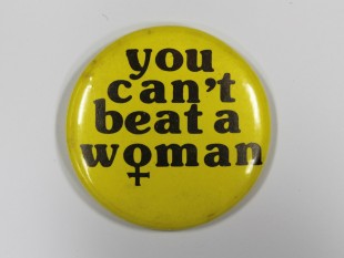 'You can't beat a woman' anti-violence against women badge
