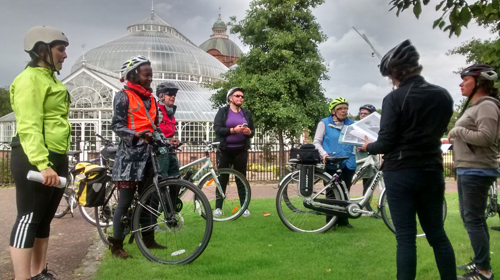 Photo of women with bikes in Glasgow