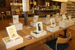 Photo of book giveaways in the library for World Book Night