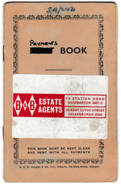 Mortgage Payment Book Front cover, 1969