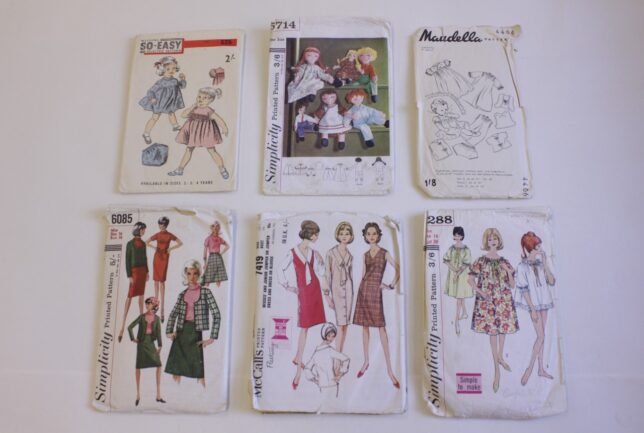 Selection of sewing patterns, 1950s and 60s