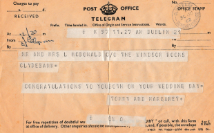 Wedding telegram message