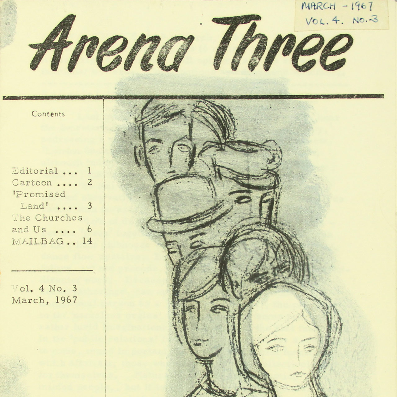 Arena Three, March 1967 cover detail