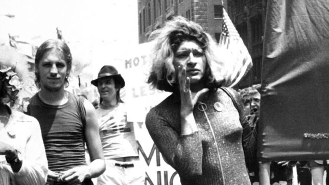 Sylvia Rivera at a demontration