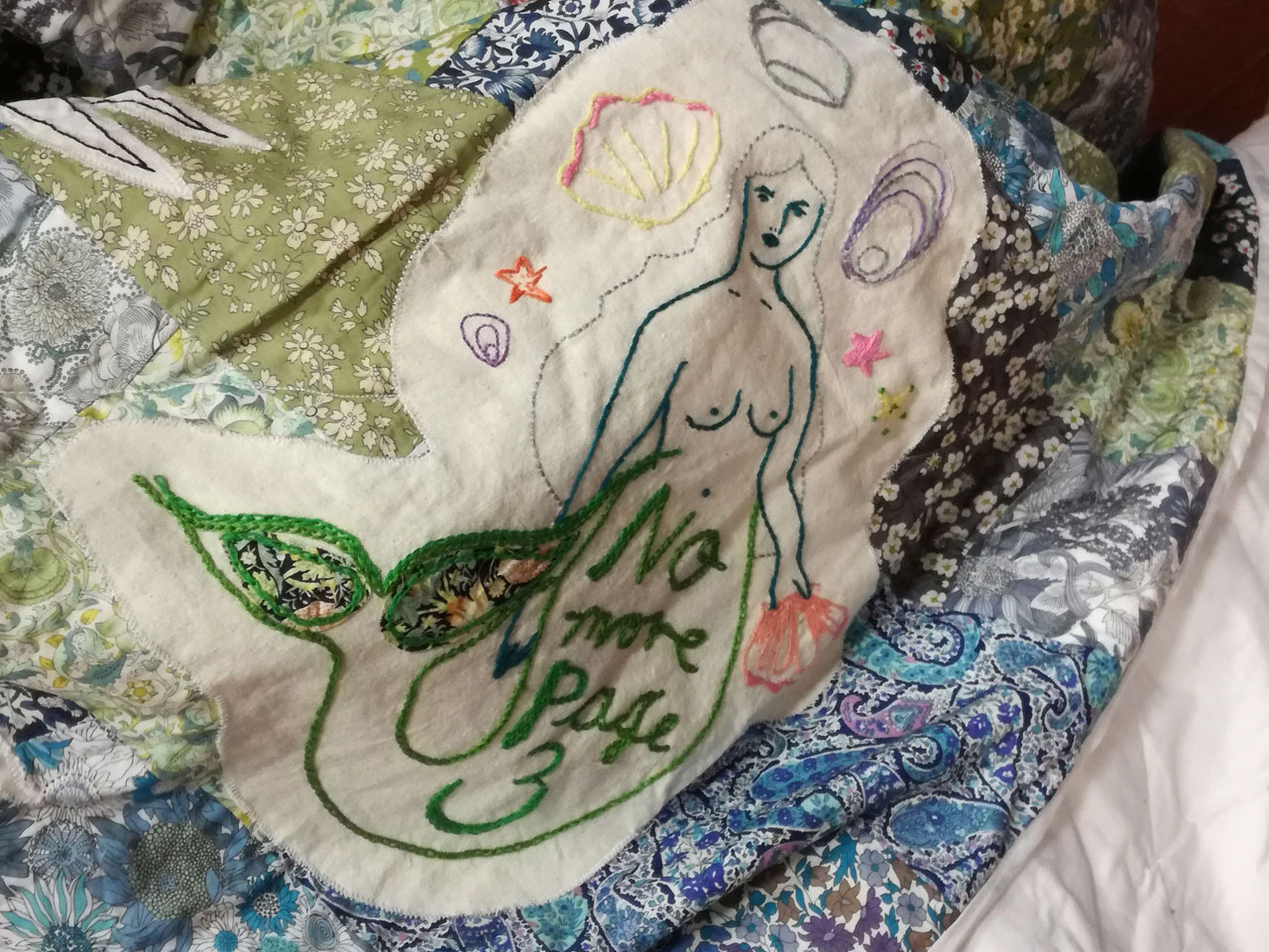 Detail of quilt made by Shoreditch Sisters Women’s Institute