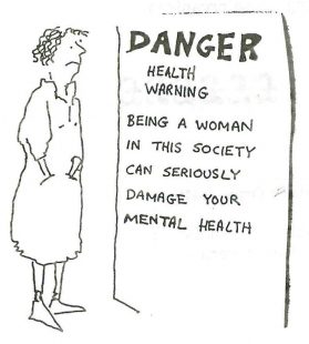 Danger - Health Warning. Illustration, Scottish Women’s Aid newsletter, Autumn 1987, page 22.
