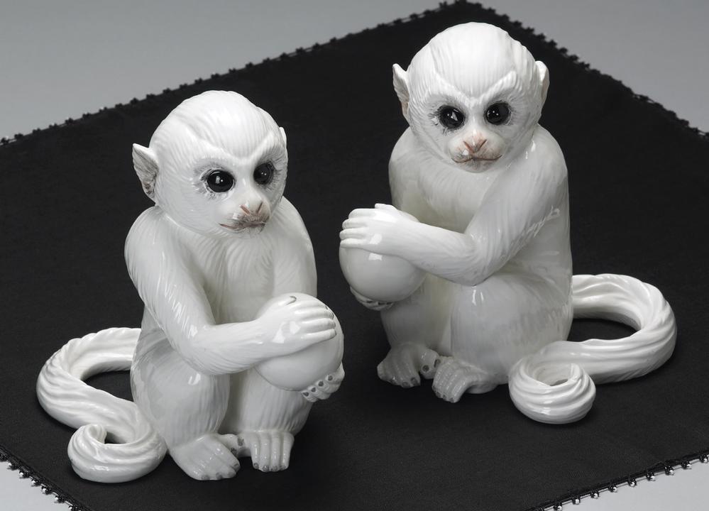 White Monkey bookends by Mottahdeh