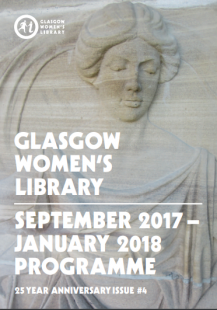 Autumn 2017 Programme Cover showing one of the stone carvings of a woman from the Library's facade