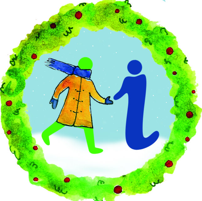GWL's logo has a festive feel with snow, a wreath and the women symbol has a scarf and gloves.