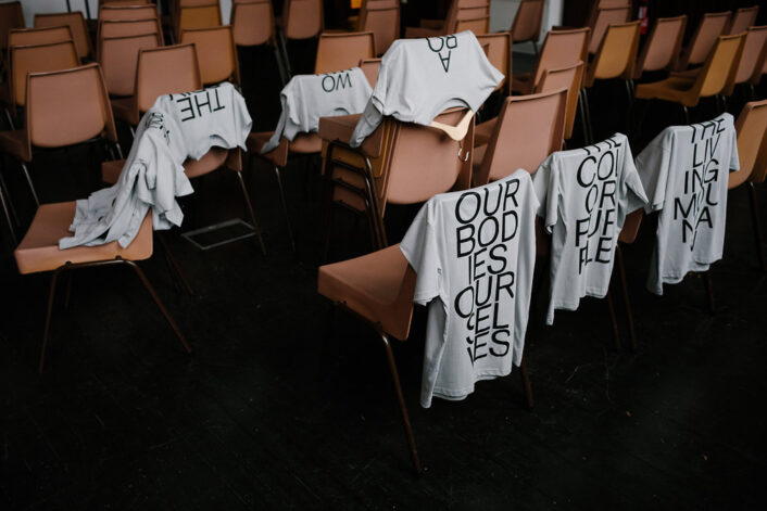 Reading List t-shirts displayed on GWL chairs