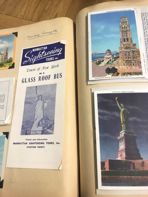Pamphlets and Postcards from New York in Elaine Burton's Album