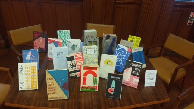 The books from the Making Sparks exhibition, displayed on a table