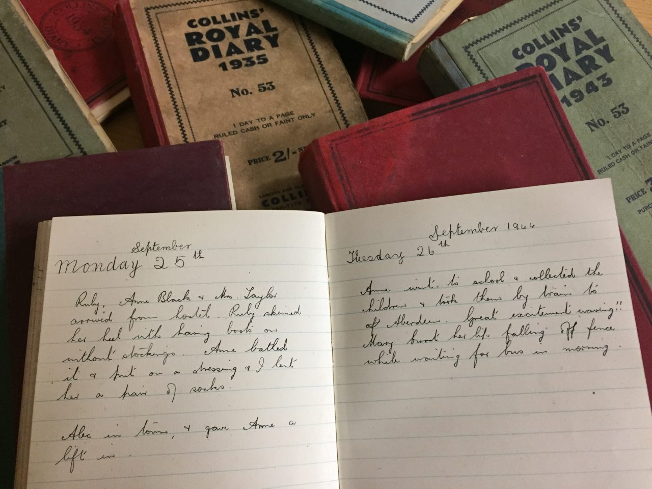 Elizabeth Taylor’s Farming Diary from the 1940s. Credit: GWL