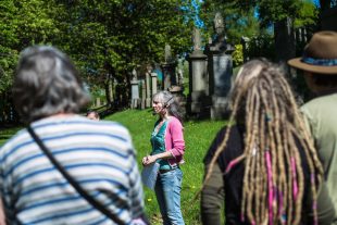 Women photographed on the Necropolis Walk. Credit: Katy Owen