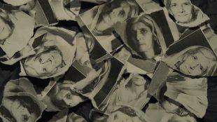 Fatima Jinnah (Vote 100 animation screenshot featuring a collage of photos of Fatima Jinnah)
