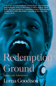 Book cover of Redemption Ground features a young woman wearing a hat. She appears to be singing and the cover is kept in blue colours.