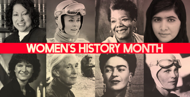 Image of important women in history in relation to Women's History Month.