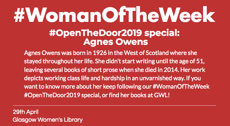 #WomanOfTheWeek Agnes Owens