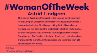 This week’s #WomanOfTheWeek is the famous, Swedish author Astrid Lindgren. Lindgren is known for creating several children's book series including Pippi Longstocking, Emil of Lönneberga, Karlsson-on-the-Roof, and the Six Bullerby Children while she has also written several fantasy novels including Ronia the Robber's Daughter and The Brothers Lionheart. Lindgren’s books have been translated into more than 100 languages and sold more than 165 million copies worldwide.