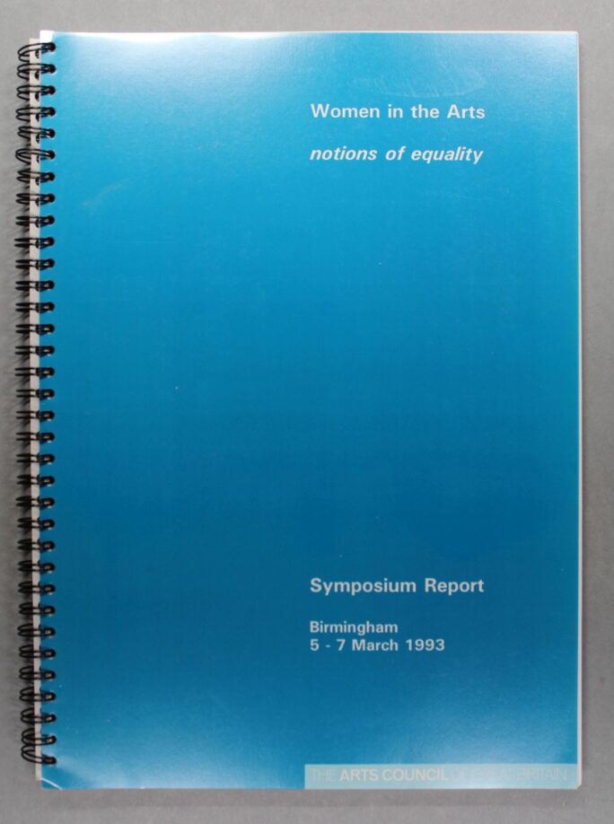 A blue ringbound report with the title in white text