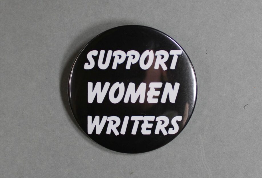 A black badge with the text "Support Women Writers" in white.