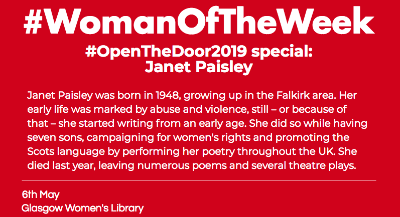 #WomanOfTheWeek Janet Paisley