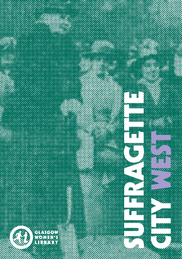 Cover of Suffragette City West Trail Map, featuring a suffragette giving a speech