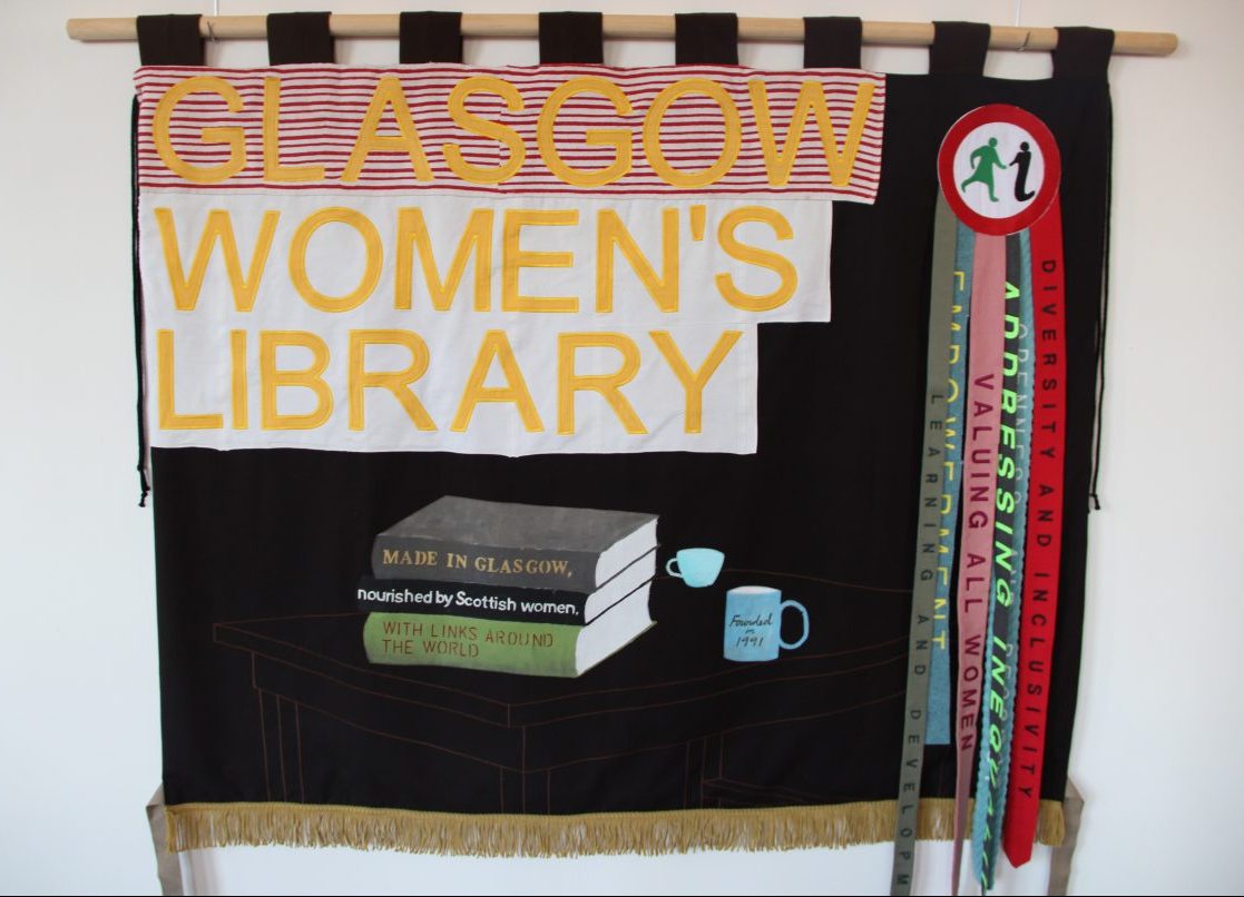 Glasgow Women’s Library Banner, created by Fiona Jack. Credit: GWL