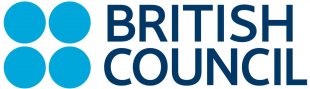 The British Council logo. It has four blue circles, two on top of two, to the left of text that is written in block capitals and reads, "British Council".