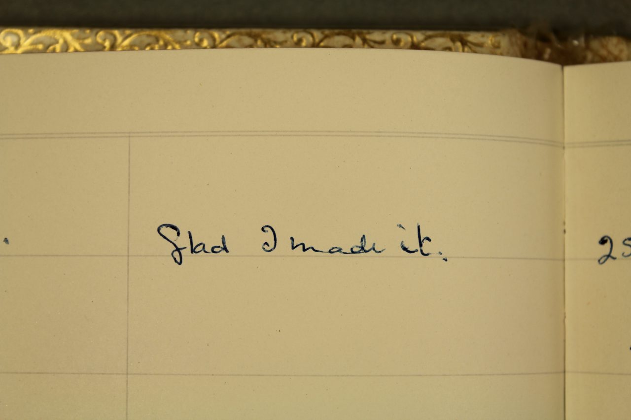 Image from a guest book in the Dorothy Dick archive. Credit: GWL collection