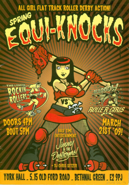 'Spring Equi-Knocks' - Bout Programme. London Rockin' Rollers vs Glasgow Roller Girls March 21st 2009