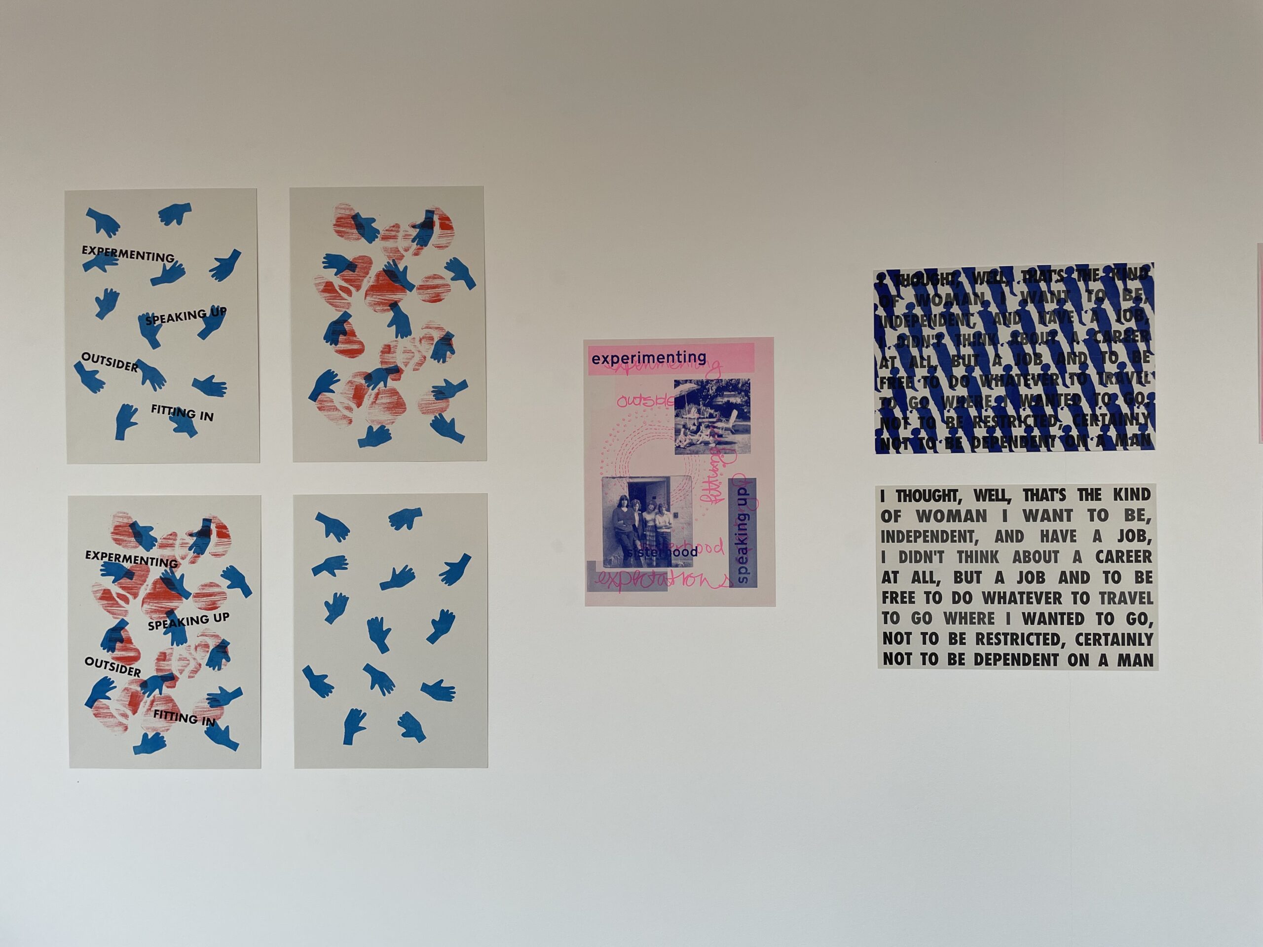 A selection of riso prints on display at GWL for Consciously Rising