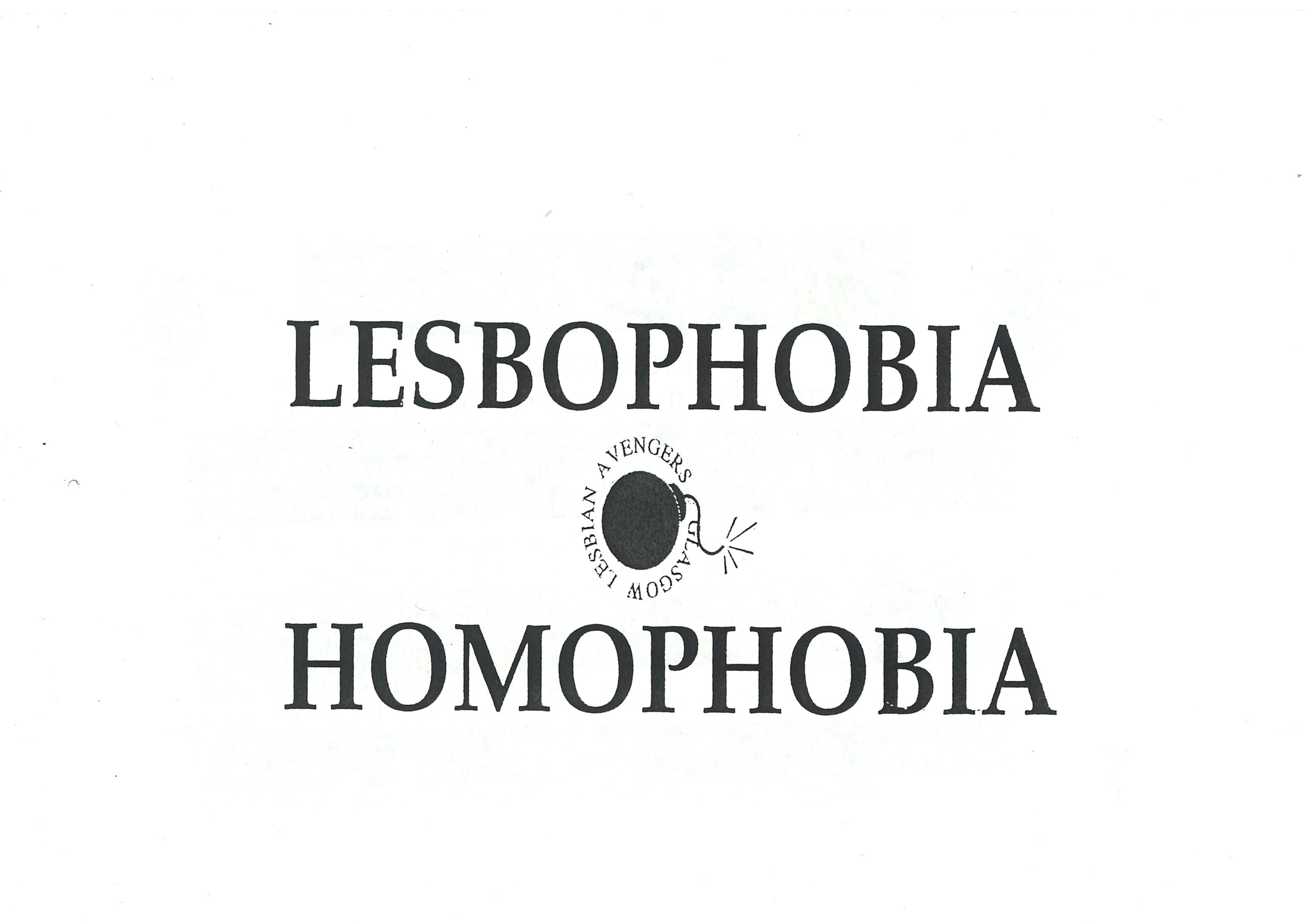 ‘Lesbophobia Homophobia: Fight Them’ flyer