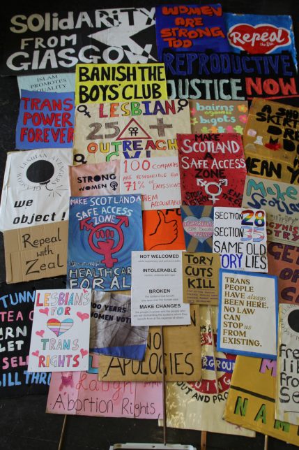 A selection of placards from our Museum collection, used in protests and demonstrations, from 1995 to 2023