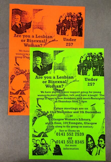 2 posters promoting the LiPS project. One is neon orange and one neon green. Both with black writing. They appear to have been photocopied.