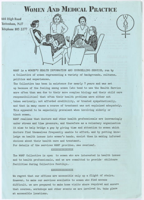 Front of the flyer with description of the collective.