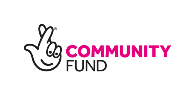 Pink and black logo for the National Lottery Community Fund