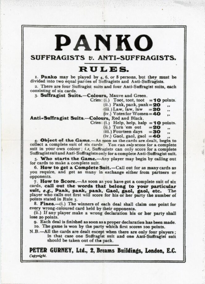 The rules of Panko: Suffragists v. Anti-Suffragists